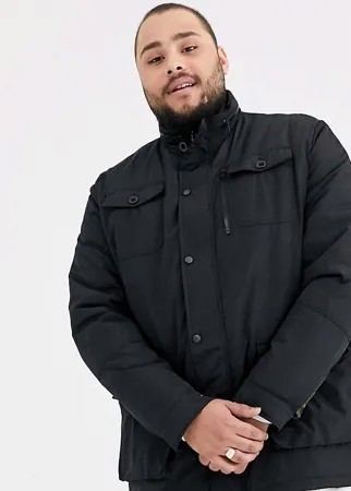 Черная куртка в стиле милитари с капюшоном Duke king size-Черный