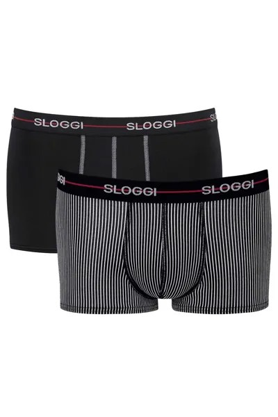 Боксеры с логотипом на талии, 2 пары Sloggi, черный