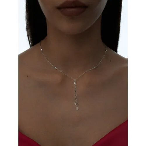 MIE Колье серебро 925 женское подвеска галстук серебряная цепочка на шею ожерелье с камнями