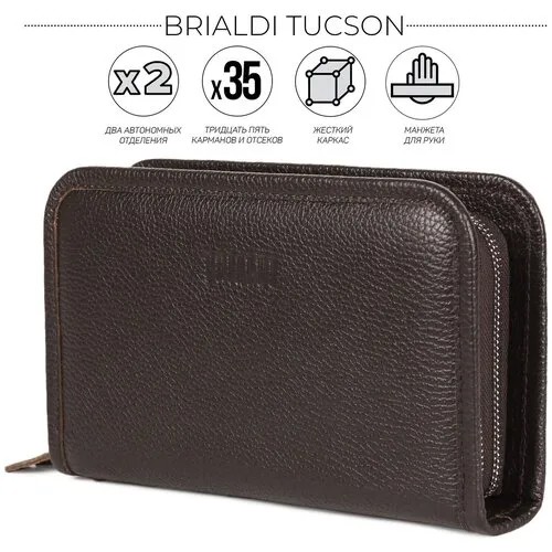 Мужской клатч BRIALDI Tucson relief brown