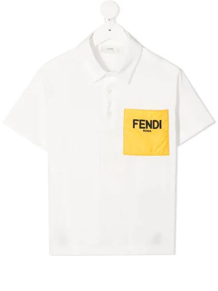 Fendi Kids рубашка поло с нашивкой-логотипом