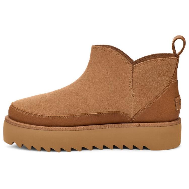 Зимние ботинки женские каштановые Ugg