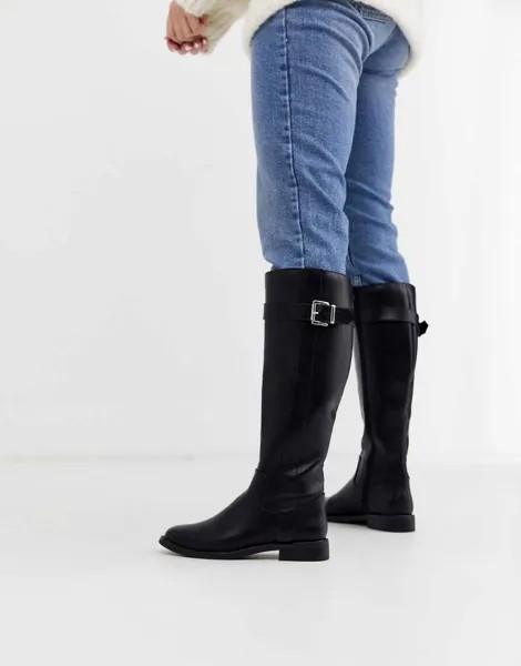 Черные ботинки на плоской подошве ASOS DESIGN Constance-Черный
