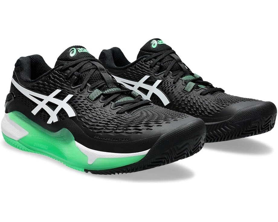 Кроссовки ASICS GEL-Resolution 9 Clay, цвет Black/New Leaf