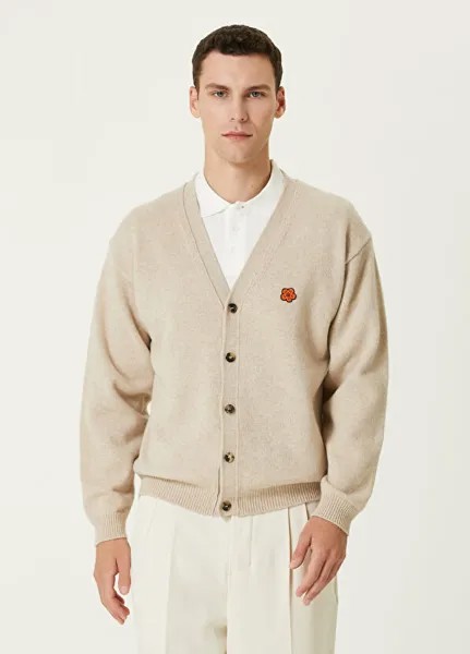 Кардиган шерстяной вязки Kenzo, бежевый
