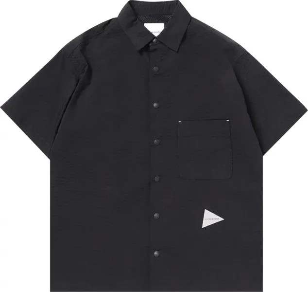 Рубашка -поло And Wander 64 Dry Soft Seersucker Short-Sleeve, темно-синий