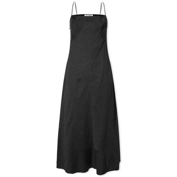Платье Jil Sander Spaghetti Strap Midi, черный