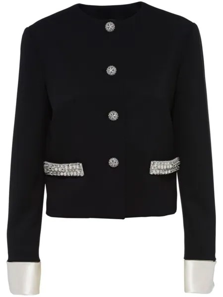 Miu Miu однобортный жакет Grain de Poudre, черный