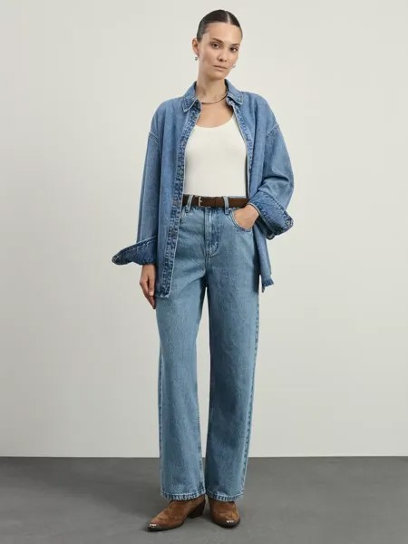 Джинсы baggy с резинкой в поясе