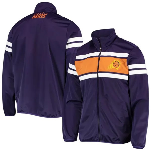 Мужская спортивная куртка Carl Banks фиолетово-оранжевого цвета Phoenix Suns Power Pitcher с молнией во всю длину G-III