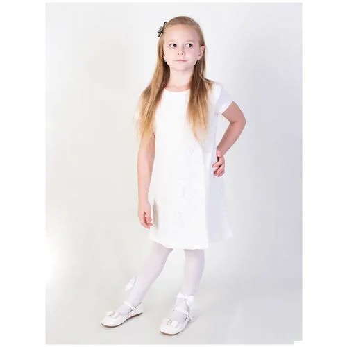 Платье радуга дети, размер 38/152, белый