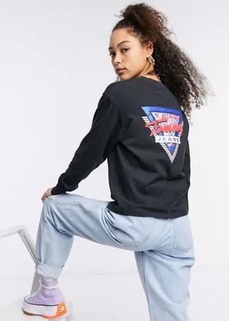 Черный лонгслив с логотипом на спине Tommy Jeans