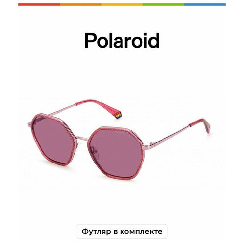 Солнцезащитные очки Polaroid Polaroid PLD 6147/S/X PJP C3 PLD 6147/S/X 35J 0F, розовый