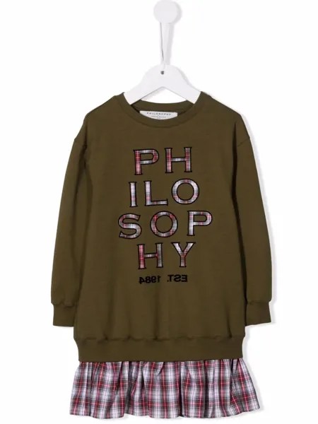 Philosophy Di Lorenzo Serafini Kids платье-свитер с круглым вырезом и логотипом