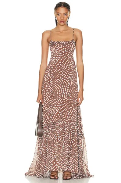 Платье Staud Florence, цвет Clove Wavy Dot