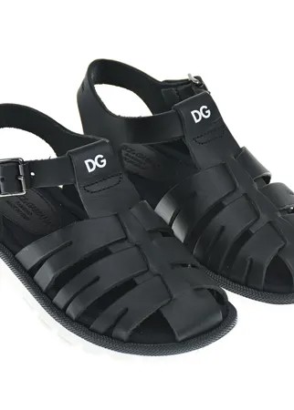Черные кожаные сандалии Dolce&Gabbana
