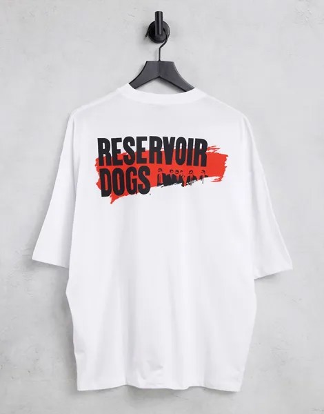 Белая oversized-футболка с принтом «Бешеные псы» ASOS DESIGN-Белый