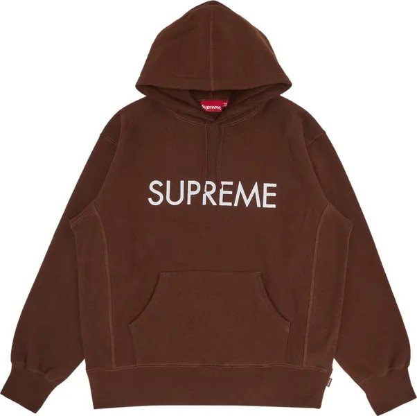 Толстовка Supreme Capital Hooded Sweatshirt 'Dark Brown', коричневый