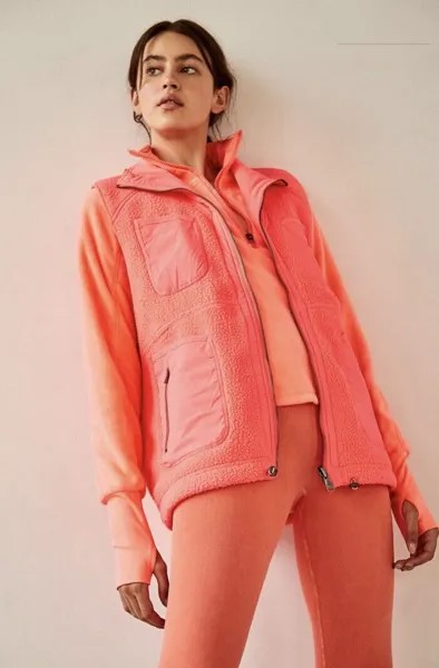 Двусторонний жилет Free People Movement Hit The Hills большого размера, неоновый розовый, XS NWT