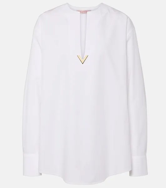 Топ из хлопкового поплина VGold Valentino, белый
