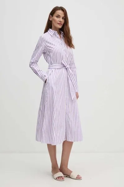 Хлопковое платье Polo Ralph Lauren, фиолетовый