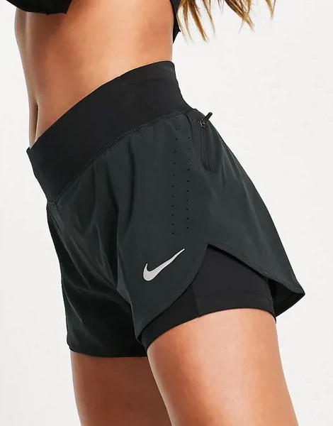 Черные шорты 2-в-1 Nike Running Eclipse-Черный цвет