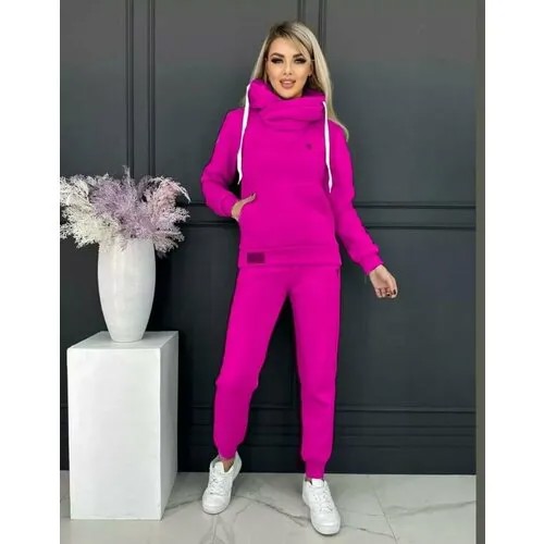 Костюм спортивный Jools Fashion женский спортивный зимний, размер 50, фуксия