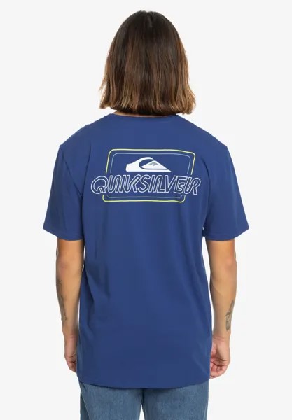Футболка с принтом Line By Line Quiksilver, цвет monaco blue