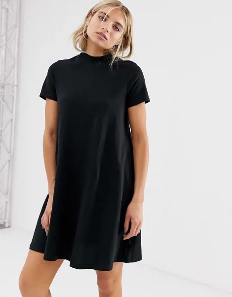 Трапециевидное платье-футболка из органического хлопка Cheap Monday-Черный