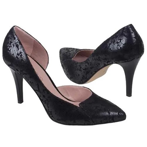 Женские черные туфли из натуральной кожи Anis AN-4411 czarne liberty