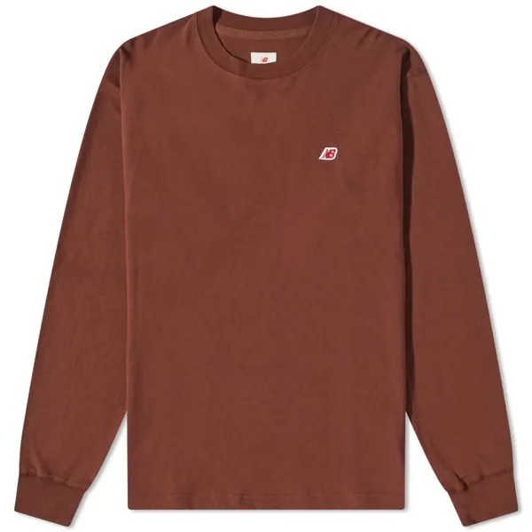 Футболка с длинным рукавом New Balance Long Sleeve Made in USA, бордовый