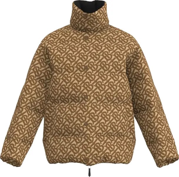 Пуховик Burberry Monogram Jacquard Puffer Jacket 'Soft Fawn', загар