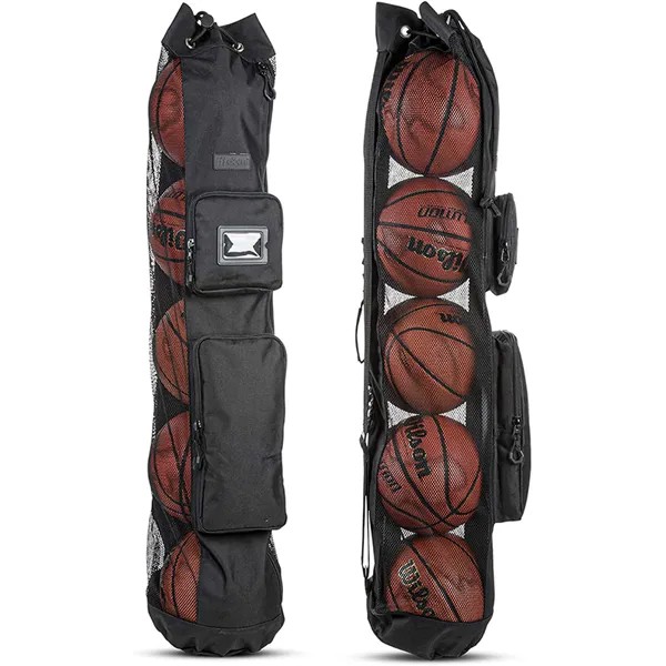 Тяжелая Сетчатая Сумка для баскетбола, водонепроницаемая сумка для хранения волейбола, футбола, регби, регулируемый ремешок через плечо, сп...