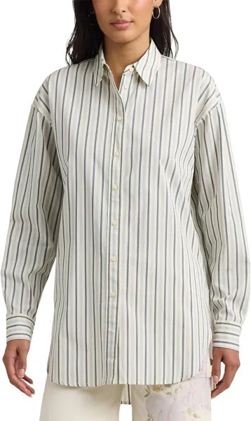 Рубашка LAUREN Ralph Lauren Striped Cotton Broadcloth Shirt, цвет Blue/White 2