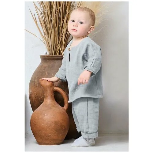 Комплект одежды Сонный Гномик, размер 80, серый