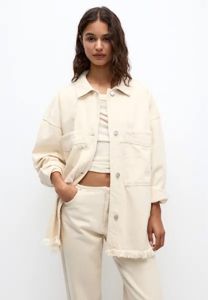 Джинсовая куртка FRAYED HEM PULL&BEAR, песочный