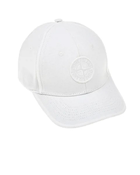 Белая бейсболка с логотипом в тон Stone Island детская
