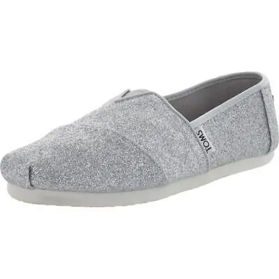 Туфли на плоской подошве Toms Girls Silver Glitter Flats 1 Medium (B, M) Little Kid BHFO 8101