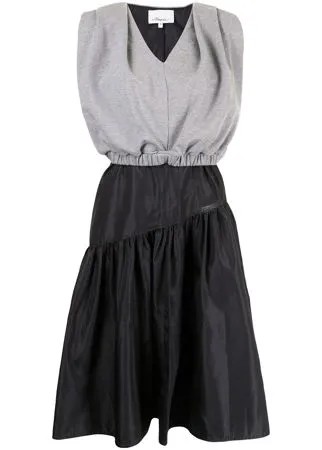 3.1 Phillip Lim SL FRENCH TERRY COMBO DRESS W TAFFETA SKIRT