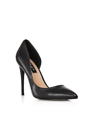 AQUA Женские черные кожаные туфли-лодочки без шнуровки на шпильке с половиной Dorsay Dion Toe, 7,5 м