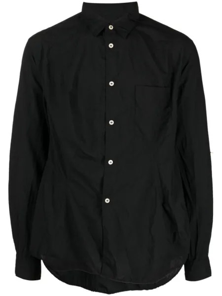 Comme des Garçons Homme Plus рубашка с косым воротником, черный