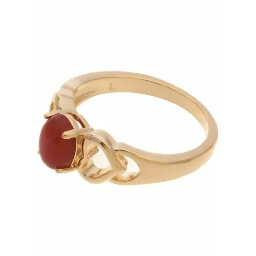 Кольцо помолвочное Lotus Jewelry, агат, размер 16, бордовый