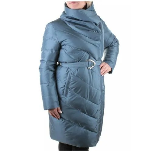Куртка  демисезонная, силуэт прямой, ветрозащитная, карманы, стеганая, размер 48, голубой