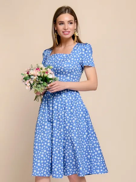 Платье женское 1001dress 100357 голубое 58 RU