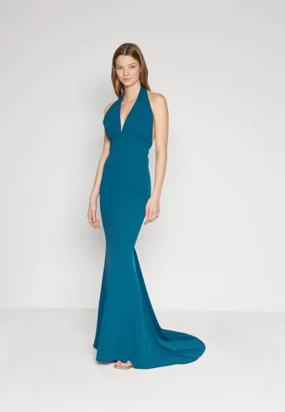Платье из джерси Manila Cut Out Maxi WAL G, темно-бирюзовое