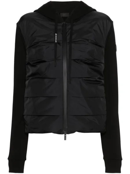 Moncler куртка в рубчик со стегаными вставками, черный