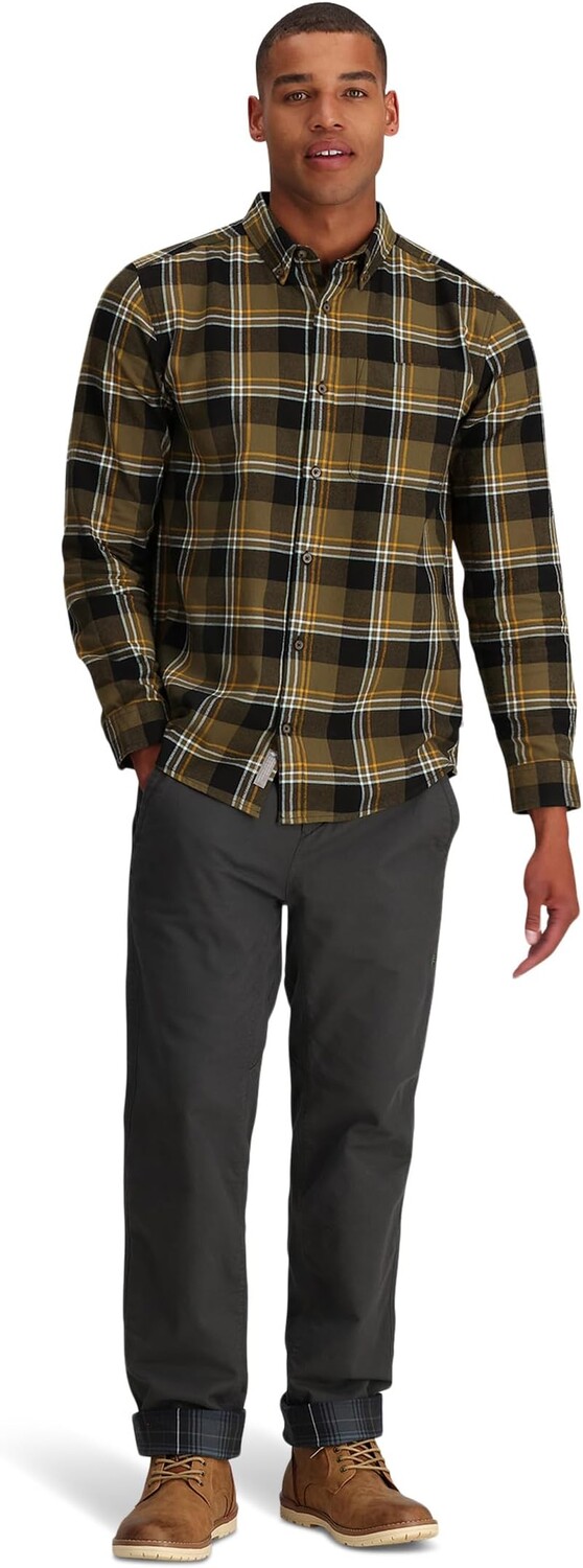 Рубашка Royal Robbins Lieback Organic Cotton Flannel Long Sleeve, цвет Dark Olive Timbercove Plaid