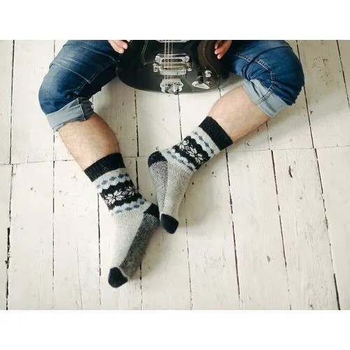 Носки Бабушкины носки, размер 41-43, белый, черный, серый