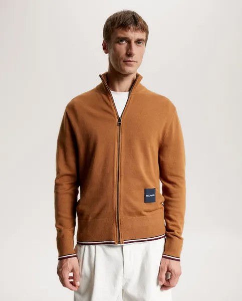 Мужской кардиган на молнии Tommy Hilfiger, коричневый