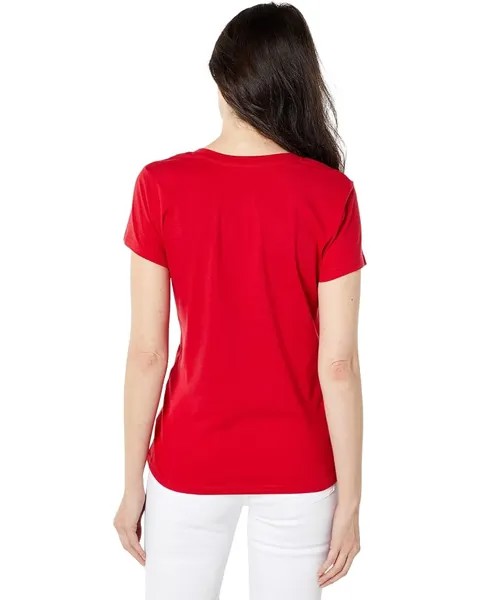 Футболка U.S. POLO ASSN. V-Neck Arched Pony Graphic Tee, цвет Engine Red